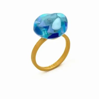 Bijoux - BAGUE DORÉE GAUDÍ JEWELRY BLEUE - JOIDART