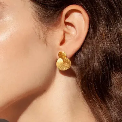 Jewelry - DOUBLE GOLDEN EARRINGS TAGLIO - JOIDART