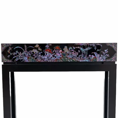 Consoles - Table console incrustée de nacre – Motifs floraux coréens avec tiroir - FEBRUARY MOUNTAIN