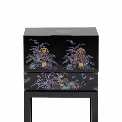 Commodes - Cabinet en nacre avec tiroir – Motifs floraux et nature morte coréens - FEBRUARY MOUNTAIN