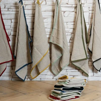 Tea towel - Blockprinted cotton slub tea towels - MAISON LILO