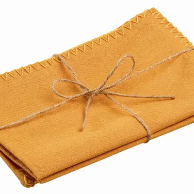 Napkins - Set of 2 recycled table napkins Delia Tournesol 41 X 41 - MAISON VIVARAISE - SDE VIVARAISE WINKLER