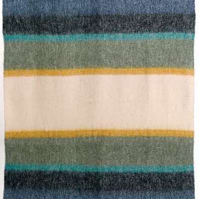 Throw blankets - Recycled Striped Throw Isabel Mousse 130 X 160 - MAISON VIVARAISE - SDE VIVARAISE WINKLER