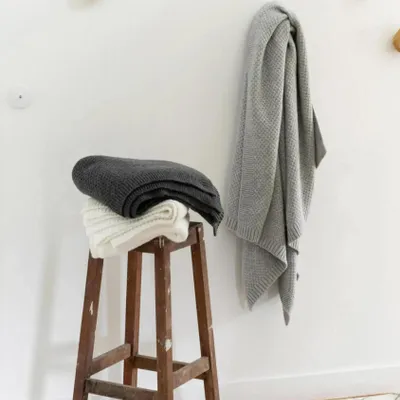 Throw blankets - Recycled Knit Throw Danilo Neige 130 X 160 - MAISON VIVARAISE - SDE VIVARAISE WINKLER
