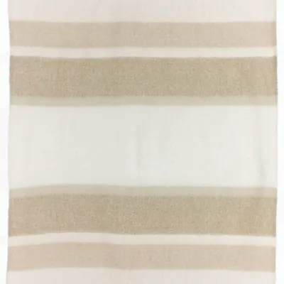 Throw blankets - Recycled Striped Throw Isabel Naturel 130 X 160 - MAISON VIVARAISE - SDE VIVARAISE WINKLER