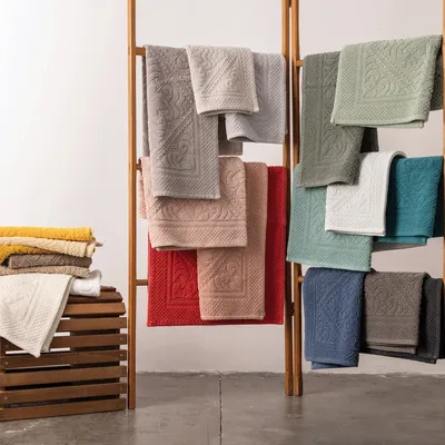 Autres linges de bain - Tapis de bain uni Enzo Thym 70 x 140 - MAISON VIVARAISE - SDE VIVARAISE WINKLER