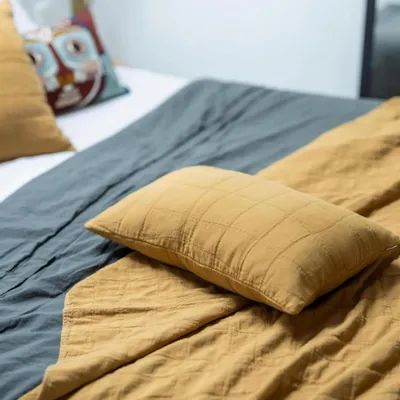 Linge de lit - Jeté recyclé Titou Havane 260 x 260 - MAISON VIVARAISE - SDE VIVARAISE WINKLER