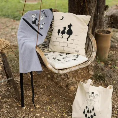 Sacs et cabas - Sac shopping Dubout À table Ecru 40 x 36 x 16 - MAISON VIVARAISE - SDE VIVARAISE WINKLER