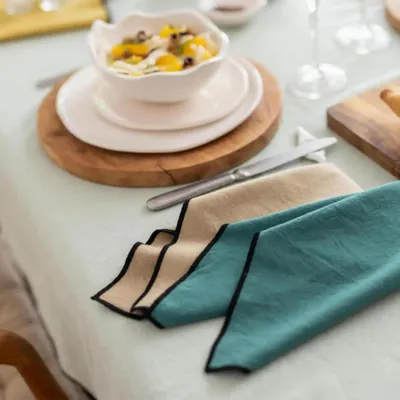 Napkins - Grace Recycled Table Napkin Camel 40 X 40 - MAISON VIVARAISE - SDE VIVARAISE WINKLER