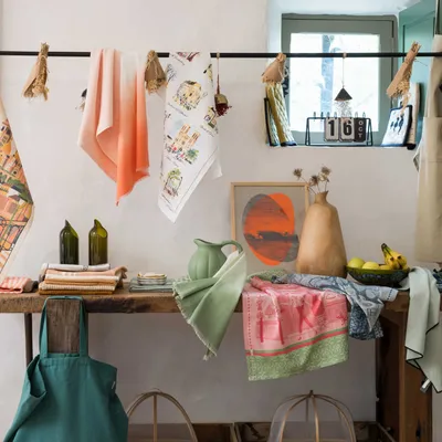 Dish towels - Isae Recycled Dish Towel Céladon 50 X 70 - MAISON VIVARAISE - SDE VIVARAISE WINKLER