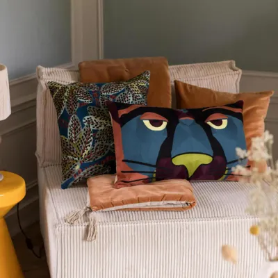 Cushions - Plain Cushion Elise Rouille 45 X 45 - MAISON VIVARAISE - SDE VIVARAISE WINKLER