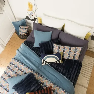 Throw blankets - Plain Fara Throw Acier 135 X 200 - MAISON VIVARAISE - SDE VIVARAISE WINKLER