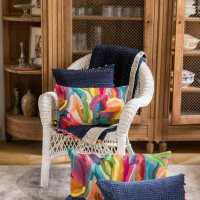 Throw blankets - Gastounet Throw Blanket Cobalt 140 X 200 - MAISON VIVARAISE - SDE VIVARAISE WINKLER
