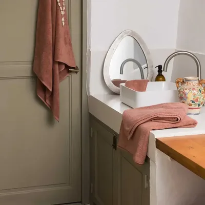 Bath towels - Bora Bath Towel Terracotta 50 X 100 - MAISON VIVARAISE - SDE VIVARAISE WINKLER