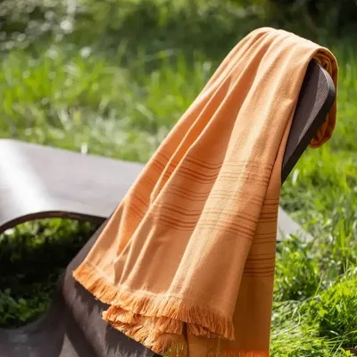 Linge de lit - Drap hammam Cancun Citrouille 90 x 180 - MAISON VIVARAISE - SDE VIVARAISE WINKLER