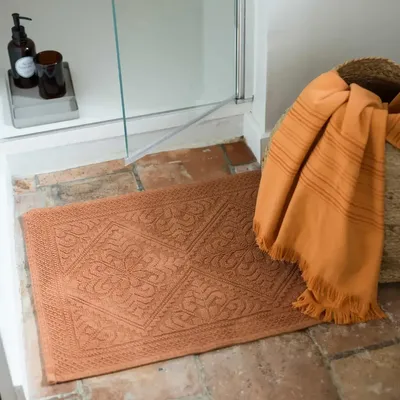 Autres linges de bain - Tapis de bain Enzo Cuivre 54 x 64 - MAISON VIVARAISE - SDE VIVARAISE WINKLER