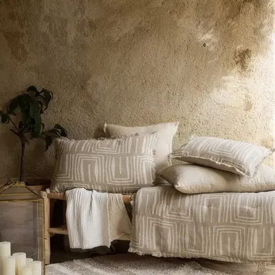 Coussins - Coussin imprimé Tina Naturel 45 x 45 - MAISON VIVARAISE - SDE VIVARAISE WINKLER