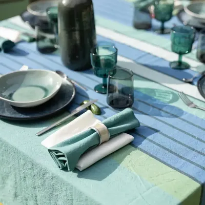 Napkins - Yuna Recycled Table Napkin Paon 50 X 50 - MAISON VIVARAISE - SDE VIVARAISE WINKLER