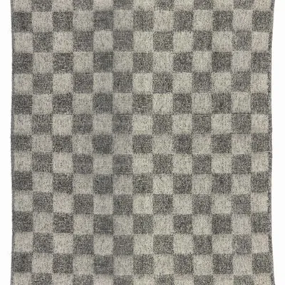 Throw blankets - Recycled Checkered Throw Isabel Ardoise 130 X 160 - MAISON VIVARAISE - SDE VIVARAISE WINKLER