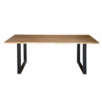Dining Tables - Acacia wood dining table and metal legs - GINER Y COLOMER
