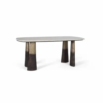 Dining Tables - Dining table with oval marble top 180 cm - GINER Y COLOMER