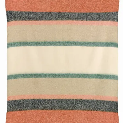 Throw blankets - Recycled Striped Throw Isabel Chataigne 130 X 160 - MAISON VIVARAISE - SDE VIVARAISE WINKLER