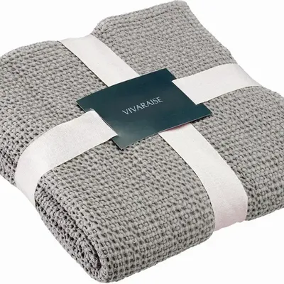 Bed linens - Recycled Throw Maia Navy 240 X 260 - MAISON VIVARAISE - SDE VIVARAISE WINKLER