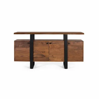 Sideboards - 4-door sideboard in rosewood with metal legs - GINER Y COLOMER