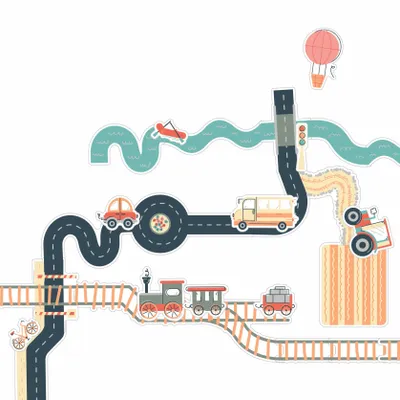 Children's arts and crafts - PAPER STICKERS - TRANSPORT - LOOLIPO