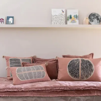 Bed linens - Fara Plain Comforter Bois de rose 85 X 200 - MAISON VIVARAISE - SDE VIVARAISE WINKLER