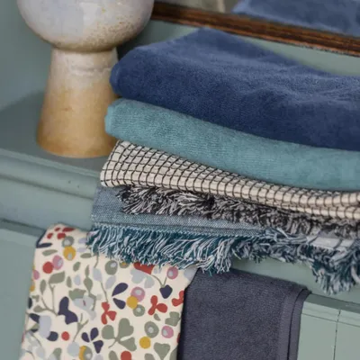 Dish towels - Recycled Tea Towel Aden Blanc/Paon 50 X 70 - MAISON VIVARAISE - SDE VIVARAISE WINKLER