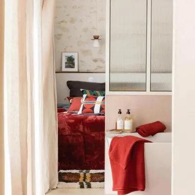 Other bath linens - Etia Bath Mat Geranium 54 X 110 - MAISON VIVARAISE - SDE VIVARAISE WINKLER