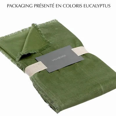 Linge de lit - Édredon uni Fara Olive 85 x 200 - MAISON VIVARAISE - SDE VIVARAISE WINKLER