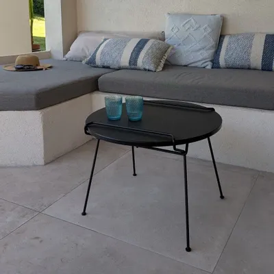 Coffee tables - Coffee table with black stone top - Accorde moi - Diameter 60cm - C'EST BIEN FAIT