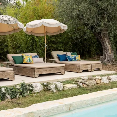 Cushions - Alga Outdoor Printed Cushion Bronze 45 X 45 - MAISON VIVARAISE - SDE VIVARAISE WINKLER