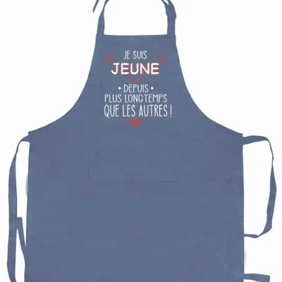 Aprons - Je suis jeune Kitchen Apron Jeans 72 X 90 - MAISON VIVARAISE - SDE VIVARAISE WINKLER