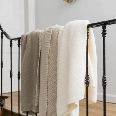 Throw blankets - Recycled Knit Throw Danilo Naturel 130 X 160 - MAISON VIVARAISE - SDE VIVARAISE WINKLER