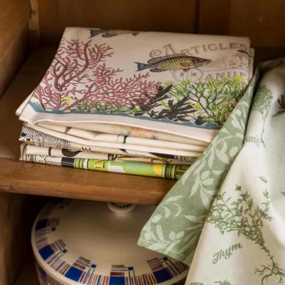 Dish towels - Sentier côtier Tea Towel Écru 48 X 72 - MAISON VIVARAISE - SDE VIVARAISE WINKLER