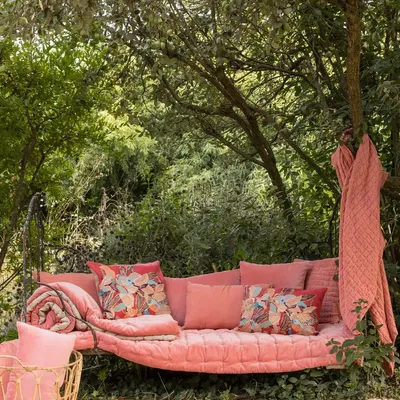 Cushions - Embroidered Cushion Dori Papaye 45 X 45 - MAISON VIVARAISE - SDE VIVARAISE WINKLER