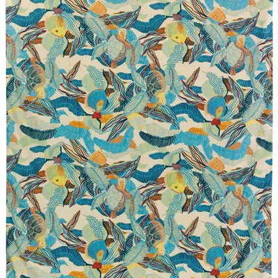 Throw blankets - Dori Printed Throw Blanket Lagon 135 X 200 - MAISON VIVARAISE - SDE VIVARAISE WINKLER