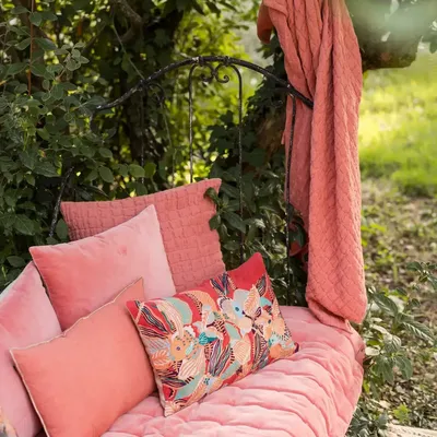 Cushions - Embroidered Cushion Dori Papaye 30 X 50 - MAISON VIVARAISE - SDE VIVARAISE WINKLER