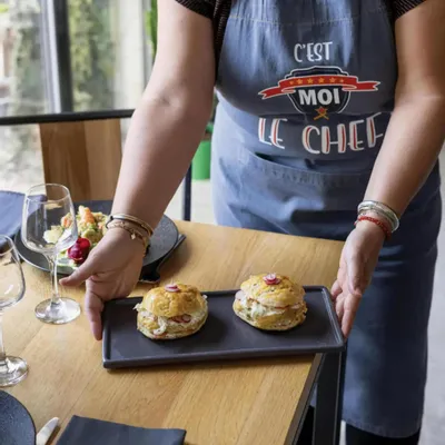 Aprons - Le chef Recycled Kitchen Apron Noir 72 X 90 - MAISON VIVARAISE - SDE VIVARAISE WINKLER