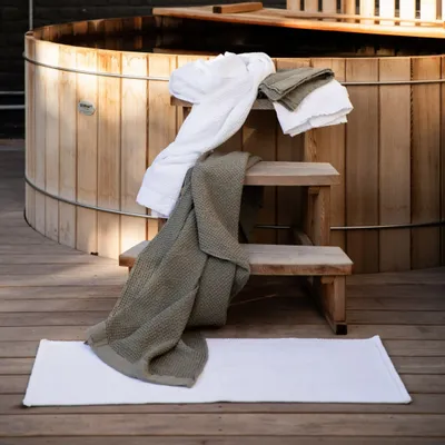 Autres linges de bain - Tapis de bain uni Etia Neige 54 x 64 - MAISON VIVARAISE - SDE VIVARAISE WINKLER