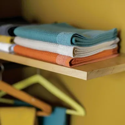 Serviettes de bain - Drap de douche recyclé Abby Emeraude 70 x 130 - MAISON VIVARAISE - SDE VIVARAISE WINKLER