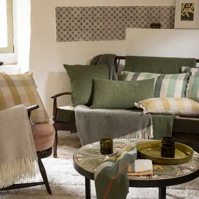 Cushions - Kate Printed Cushion Bronze 45 X 45 - MAISON VIVARAISE - SDE VIVARAISE WINKLER