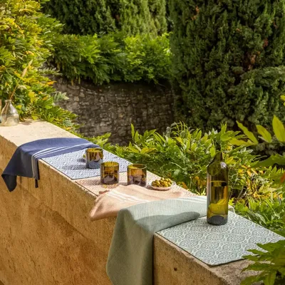 Nappes - Set de table enduit Citrus recyclé Cobalt 33 x 48 - MAISON VIVARAISE - SDE VIVARAISE WINKLER