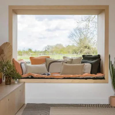 Cushions - Laly Bicolore Two-Tone Cushion Galet 40 X 65 - MAISON VIVARAISE - SDE VIVARAISE WINKLER