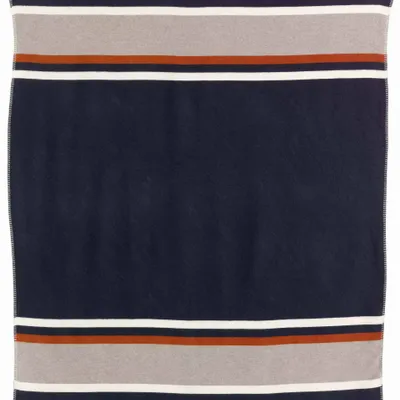 Linge de lit - Jeté jacquard recyclé Gioia Marine 240 x 260 - MAISON VIVARAISE - SDE VIVARAISE WINKLER