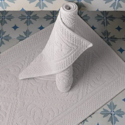 Other bath linens - Enzo Bath Mat Ciment 54 X 64 - MAISON VIVARAISE - SDE VIVARAISE WINKLER