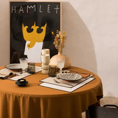 Table cloths - Recycled Tablecloth Grace Caramel 140 X 140 - MAISON VIVARAISE - SDE VIVARAISE WINKLER